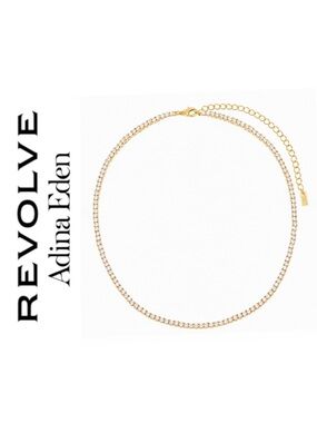 Revolve x Adina Eden Thin Tennis Choker in Gold